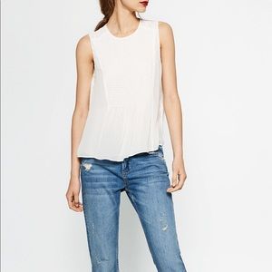 zara white sleeveless top